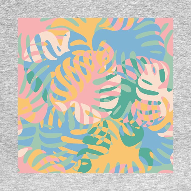 Pastel Plants / Colorful Monstera Leaves by matise